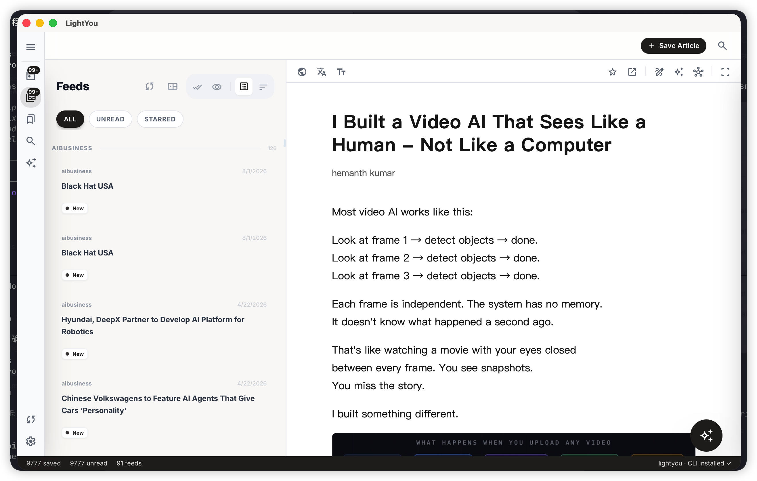 LightYou desktop app — Home view with the subscriptions drawer open and the Today briefing.